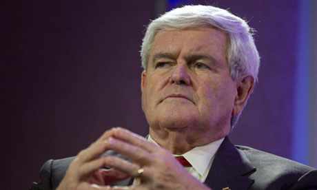 Republican presidential candidate Newt Gingrich listens to a question during the Personhood USA presidential forum in Greenville, South Carolina. Photograph: Chris Keane/Reuters