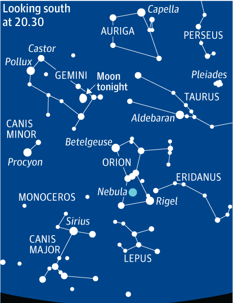 orions belt constellation map