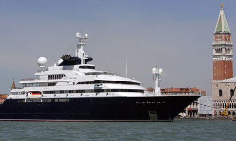 A super yacht moored in Venice for the art biennale. Photograph: Chris Helgren/Reuters/Corbis