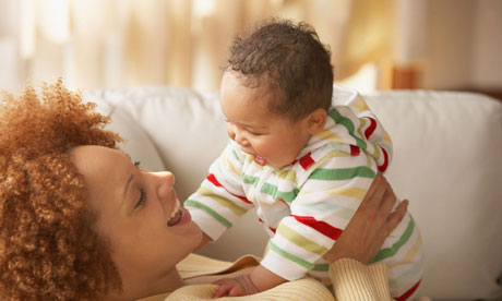 Singing and swaying with baby