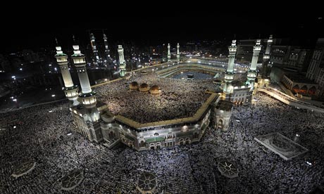 Hundreds of thousands of piligrims pray at Mecca's Grand Mosque. Photograph: Fayez Nureldine/AFP/Getty Images