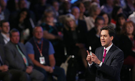 Ed Miliband held the conference hall rapt and even the enemy press emerged speaking superlatives. Photograph: Dave Thompson/PA
