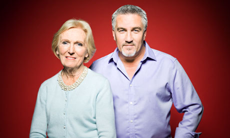 Mary Berry and Paul Hollywood photographed in London SE1.  Photograph: Pal Hansen for Observer Food Monthly