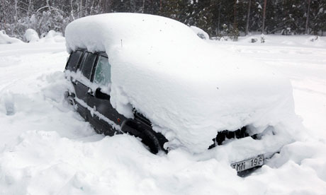 The man survived inside his car by eating snow. Doctors said he may have hibernated, like a bear. Photograph: Scanpix Sweden/Reuters