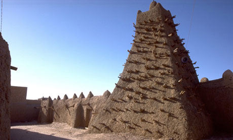 A minaret in Timbuktu, Mali. Photograph: UN photo/Evan Schneider/EPA