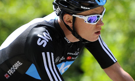 Chris Froome, a climbing domestique for Team Sky, riding in the 2012 Tour de France.  Photograph: Lionel Bonaventure/AFP/Getty Images