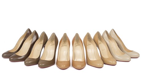 louboutin nude wedges