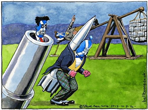 The Guardian's Steve Bell offers his verdict on the terrific threesome
