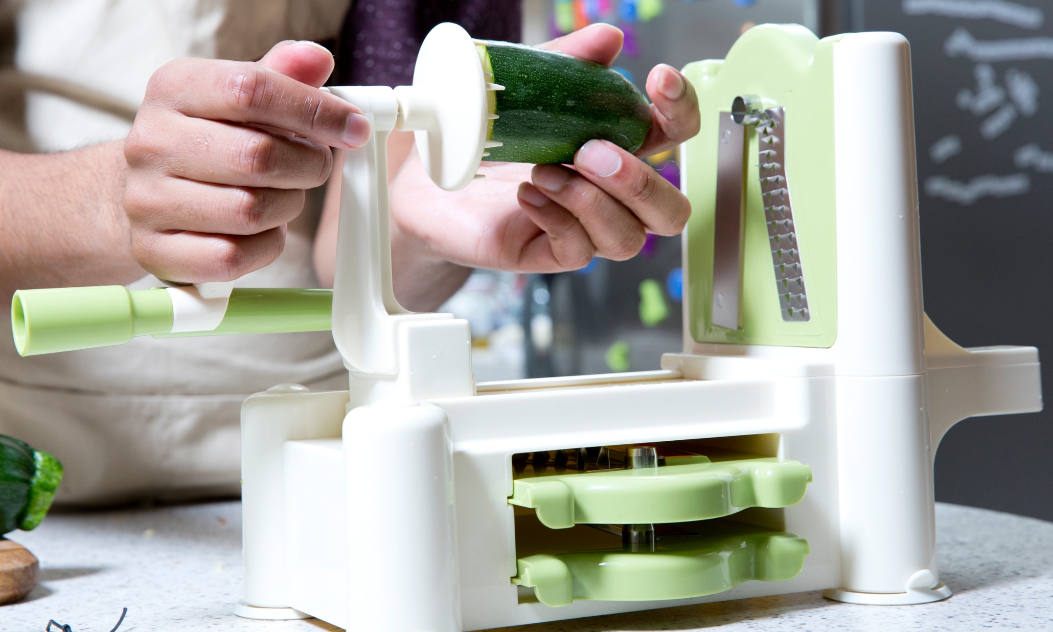 Making courgetti spaghetti with the Spirali