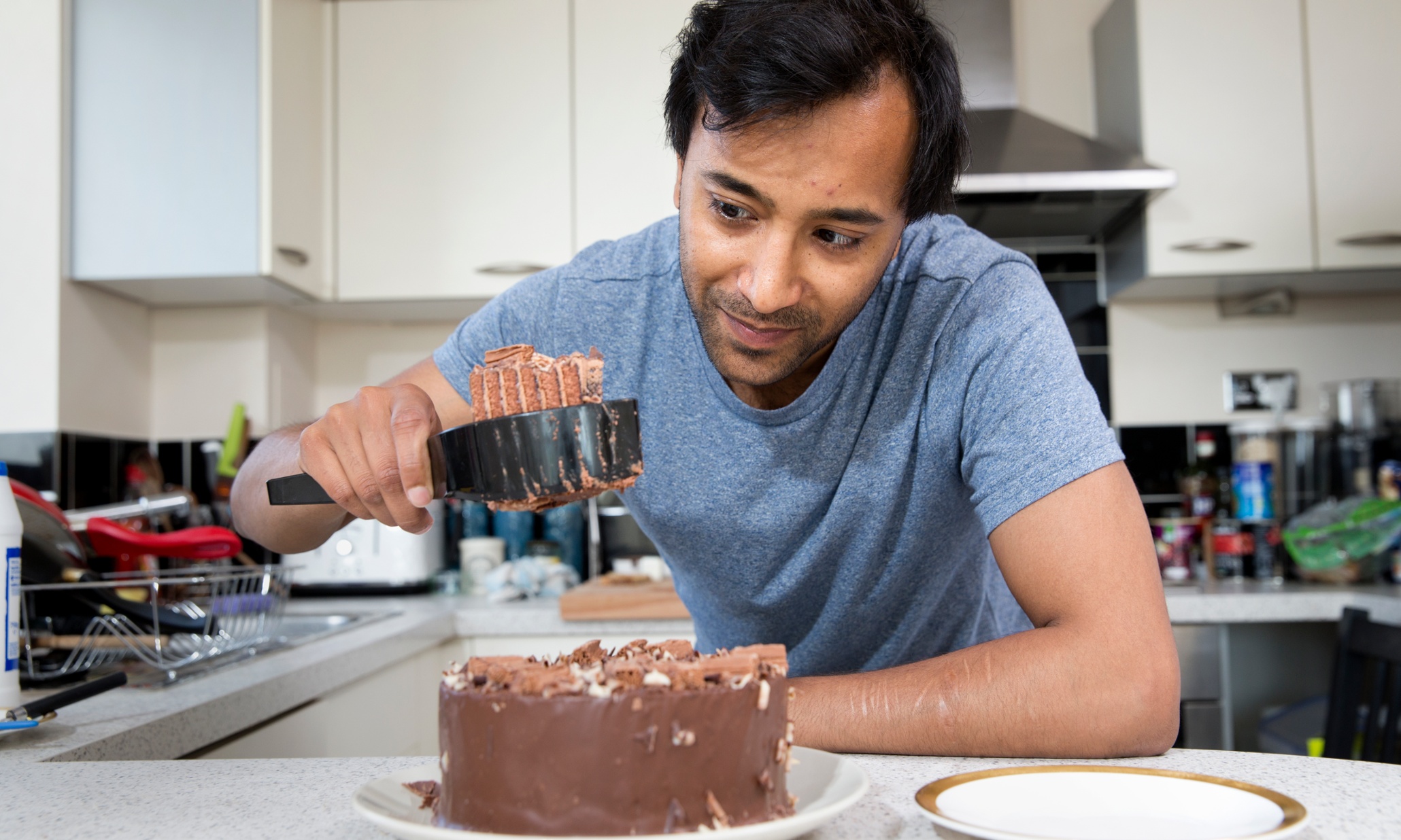 Rhik Samadder tries out the cake server