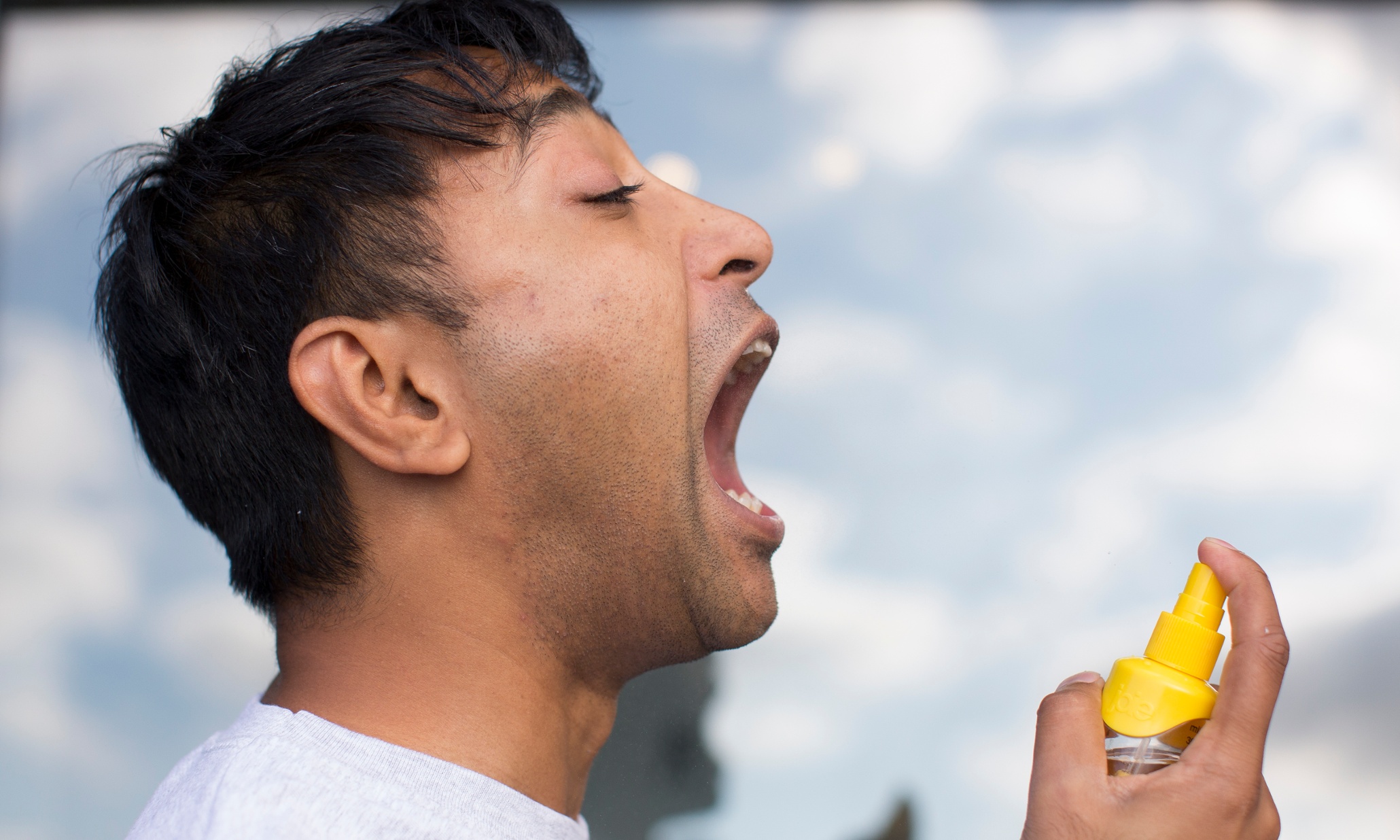 Rhik samples the lemon mist