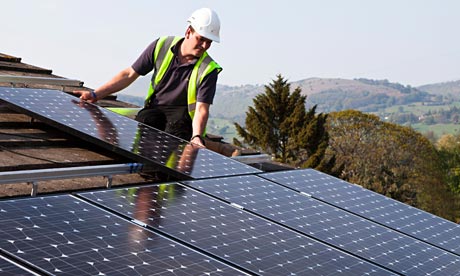 Fitting solar panels to roof