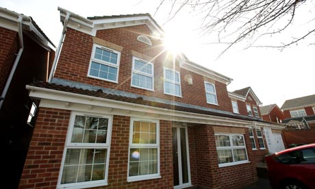 The owners of this house have been refused a new mortgage because of the solar panels. Photograph: Graeme Robertson