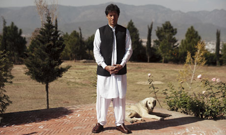 'We need to be a friend of America, but not a hired gun. We will take no aid from them': Imran Khan at his home outside Islamabad.  Photograph: Sam Phelps for the Observer