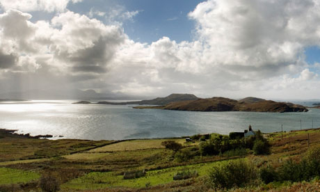 Splendid isolation: looking out from Loch Broom to the Summer Isles. Click on the magnifying glass icon to see a large version of the image. Photograph: Murdo Macleod for the Observer