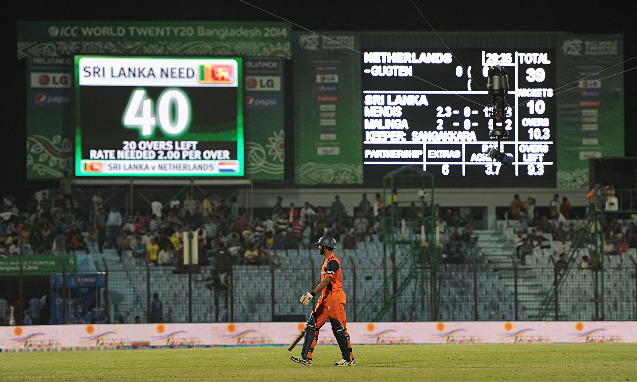 Netherlands achieve record low score in World Twenty20 loss to Sri Lanka
