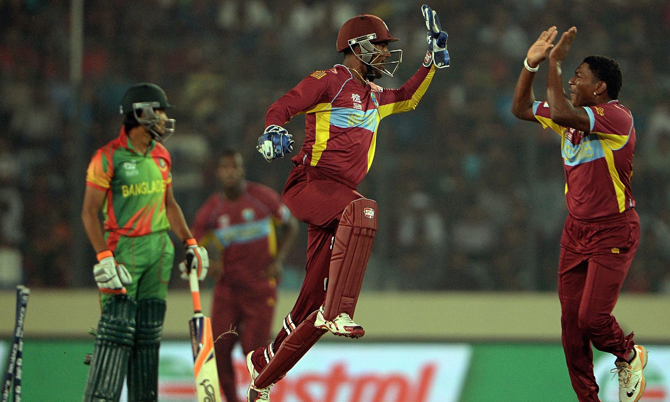 West Indies beat Bangladesh to kickstart World Twenty20 defence